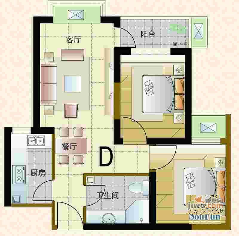 滨湖世纪城徽昌苑3室2厅1卫户型图