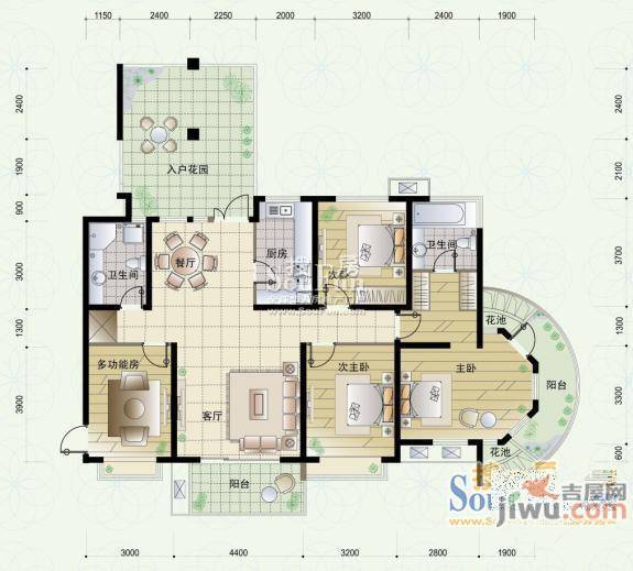 滨湖世纪城徽昌苑3室2厅1卫户型图