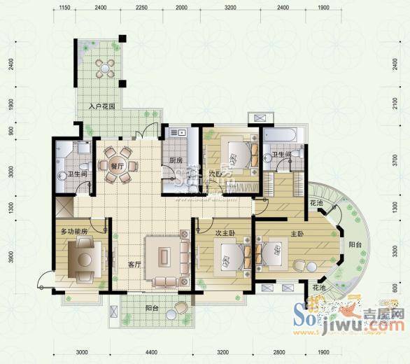 滨湖世纪城临滨苑2室2厅1卫户型图