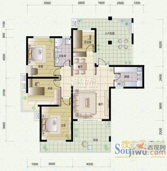 滨湖世纪城临滨苑2室2厅1卫户型图