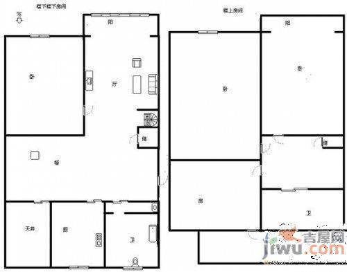 金地国际城1室1厅1卫37㎡户型图