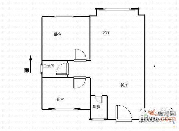 阳光汇景2室2厅1卫80㎡户型图