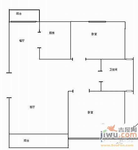 铜陵新村2室1厅1卫70㎡户型图