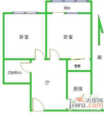 金鸟花园2室1厅1卫71㎡户型图