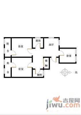 翡翠园2室2厅1卫92㎡户型图