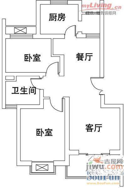 安居苑(蜀山区)3室1厅1卫120㎡户型图