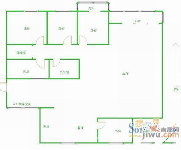 佳兴园1室1厅1卫户型图