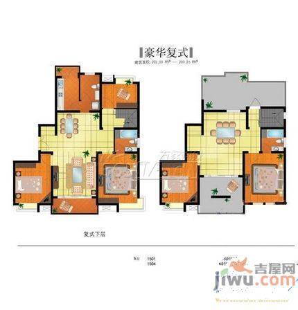 瑞格上海时代广场3室3厅2卫154㎡户型图