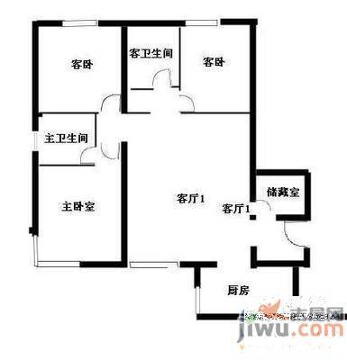 乡村花园南艳湾3室2厅2卫133㎡户型图