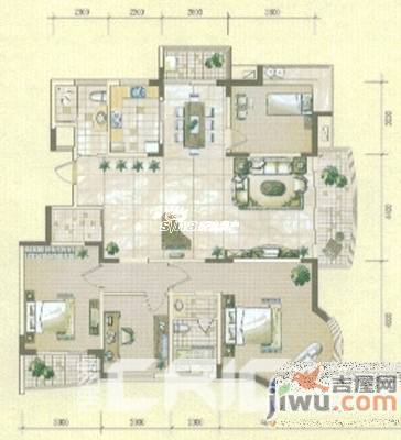 乡村花园南艳湾3室2厅2卫133㎡户型图