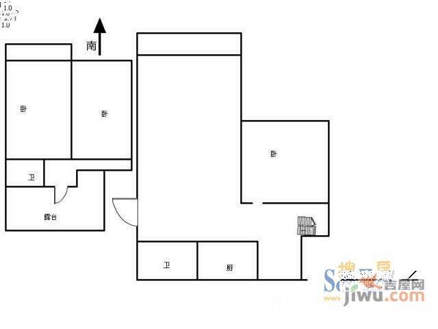 九龙园3室1厅2卫户型图