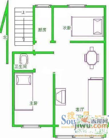 石门路小区2室1厅1卫户型图