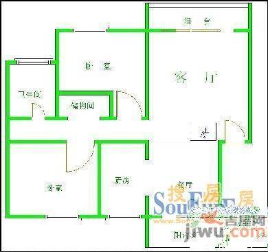 石门路小区2室1厅1卫户型图