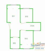 石门路小区2室1厅1卫户型图