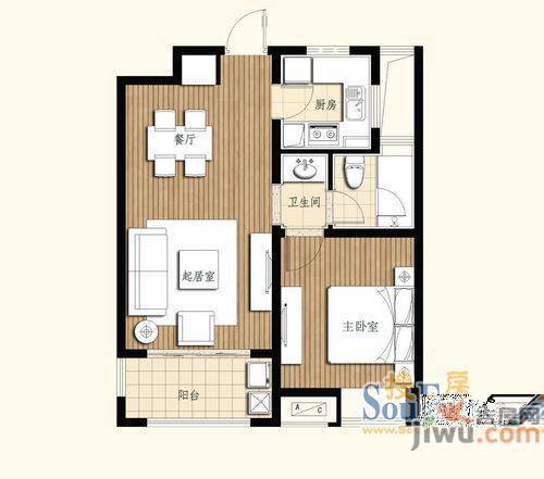 繁华新园3室2厅1卫户型图