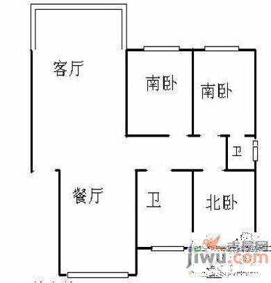 桃园小区2室1厅1卫65㎡户型图