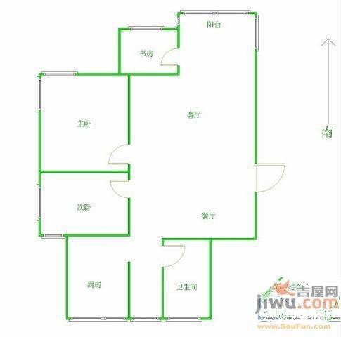 桃园小区2室1厅1卫65㎡户型图