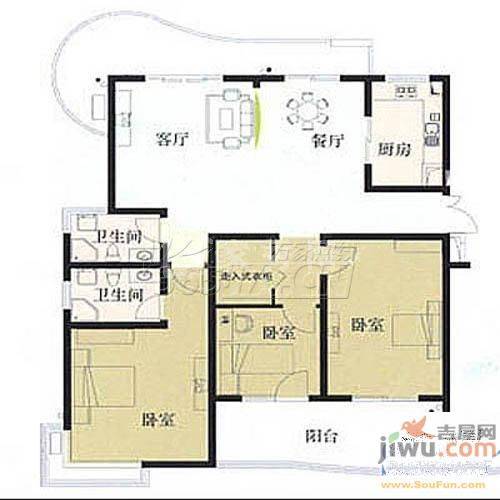 桃园小区2室1厅1卫65㎡户型图