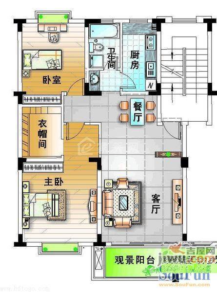 桃园小区2室1厅1卫65㎡户型图