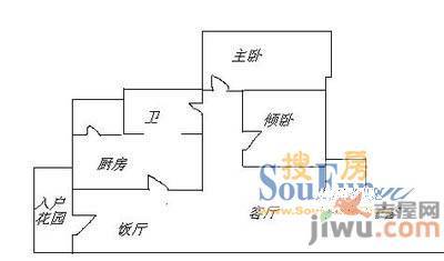 莲花苑3室1厅1卫户型图