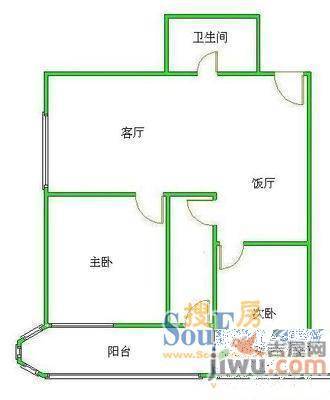 莲花苑3室1厅1卫户型图