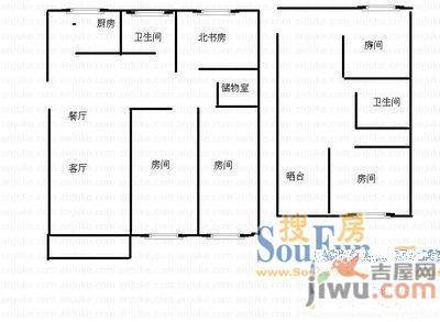 莲花苑3室1厅1卫户型图