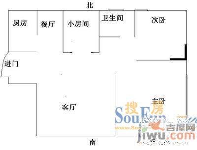 莲花苑3室1厅1卫户型图