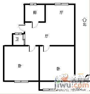 临湖社区3室1厅1卫92㎡户型图