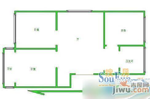 汇林园2室2厅1卫78㎡户型图