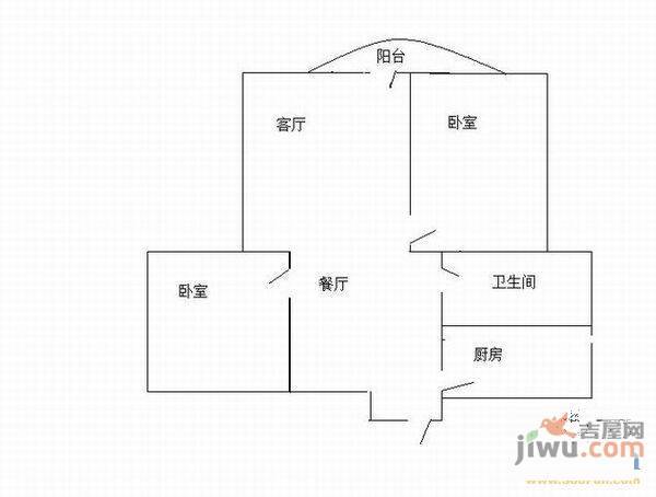 汇林园2室2厅1卫78㎡户型图