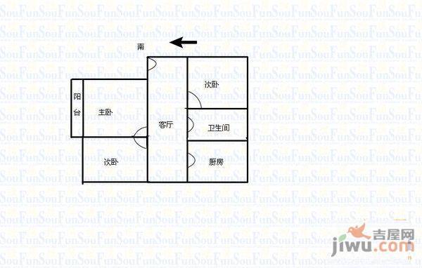 汇林园2室2厅1卫78㎡户型图