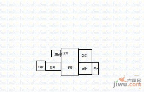 汇林园2室2厅1卫78㎡户型图