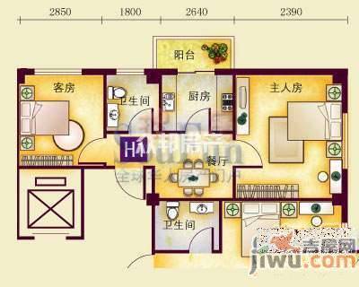 铜陵新村2室1厅1卫70㎡户型图