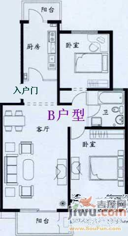 铜陵新村2室1厅1卫70㎡户型图