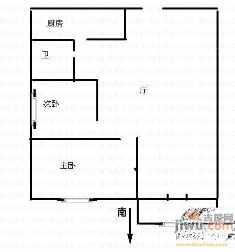 铜陵新村2室1厅1卫70㎡户型图