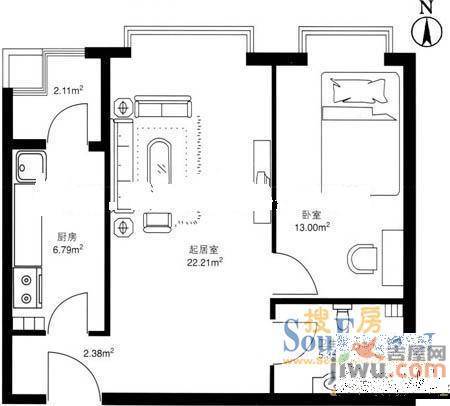 淮北村2室1厅1卫户型图