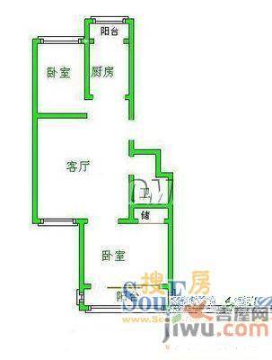 建筑村1室1厅1卫45㎡户型图