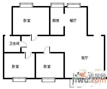 璟泰赢家广场3室2厅1卫109㎡户型图