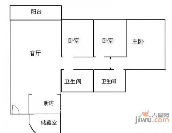 明珠小区2室2厅1卫户型图