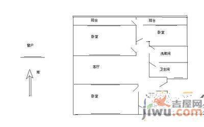 明珠小区2室2厅1卫户型图