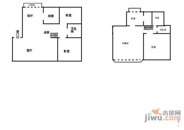 明珠小区2室2厅1卫户型图