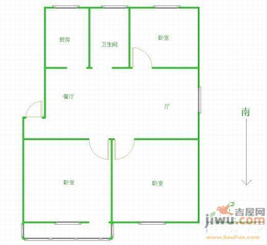 金鸟花园2室1厅1卫71㎡户型图