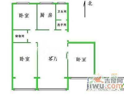 杏林小区3室1厅1卫95㎡户型图