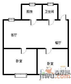 合浦南村2室1厅1卫68㎡户型图