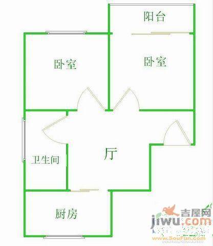 福禄园2室2厅1卫户型图