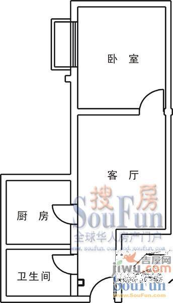 铁路生活小区2室1厅1卫户型图