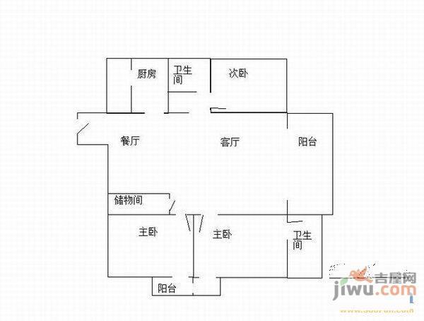 铁路生活小区2室1厅1卫户型图