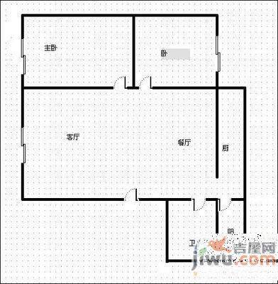 恒福花园3室1厅1卫100㎡户型图