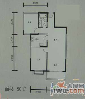 恒福花园3室1厅1卫100㎡户型图