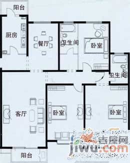 园林都市2室2厅1卫83㎡户型图